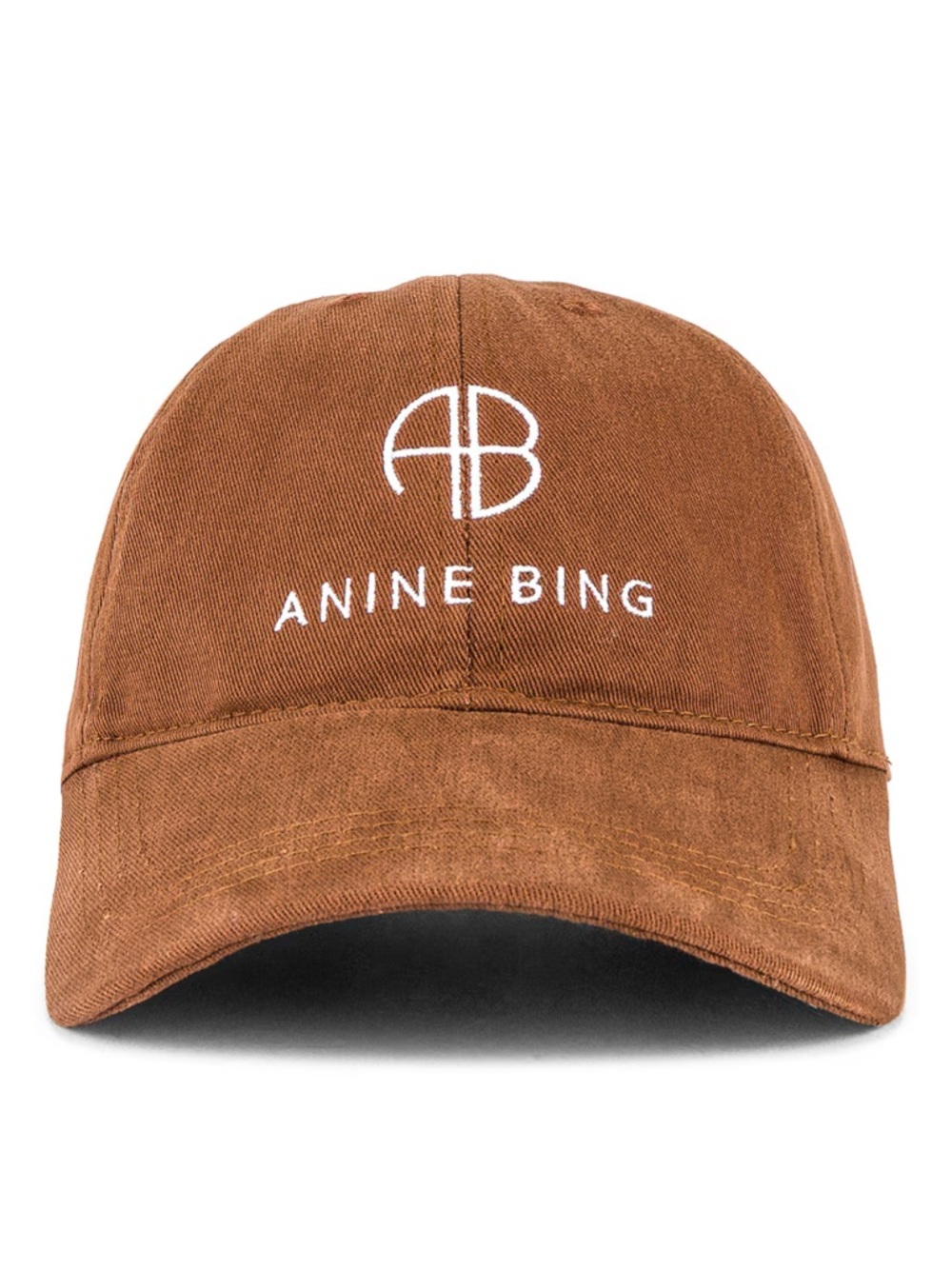 Anine Bing Brown Logo Baseball Cap.
